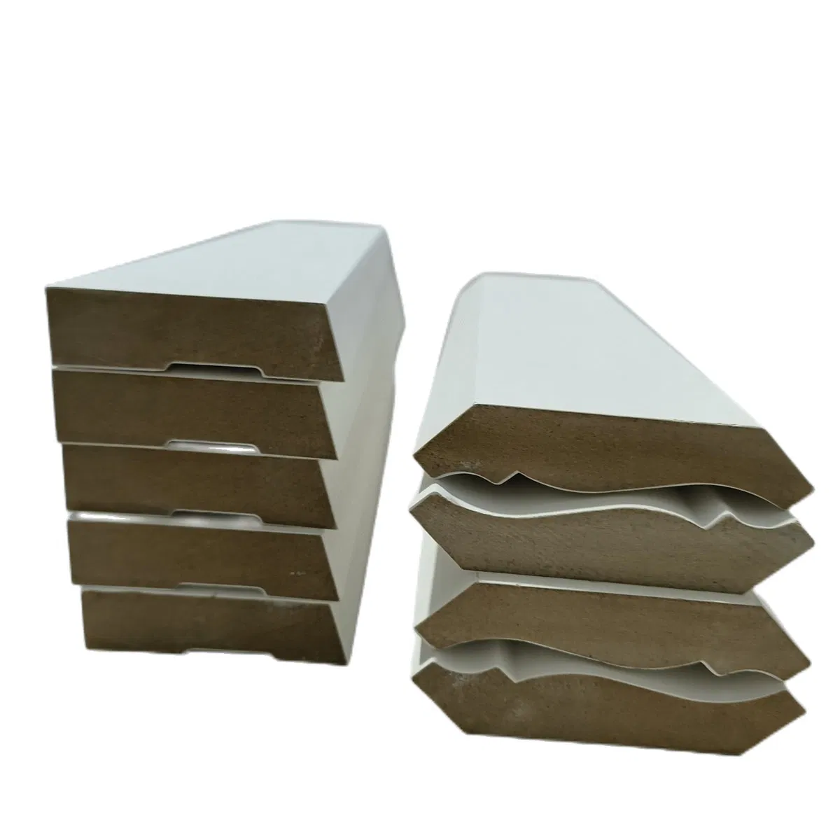 White Primed Modern Solid Pine Wood &amp; MDF Decorative Line Door Casing Mouldings