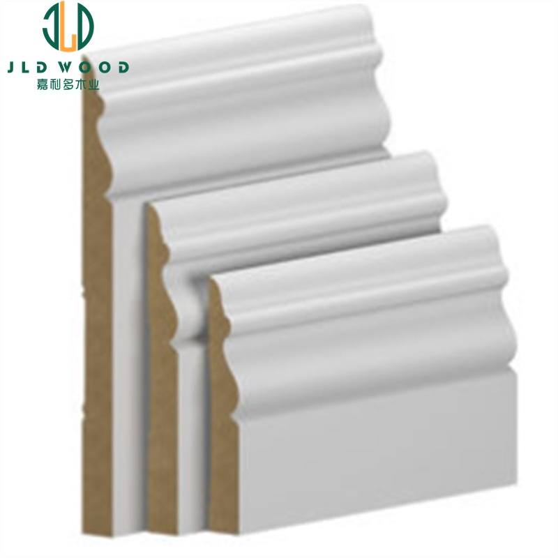 White Primed Pine Wood MDF Mouldings Modern Interior Decoration Moulds Waterproof Skirting Baseboard Moulding Door Casing