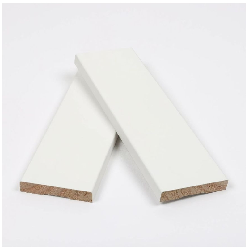 Molduras Pared Wholesale Waterproof White Decorative Primed Wood Moulding Decoration Wall Trim Baseboard Wood Molding Moulding