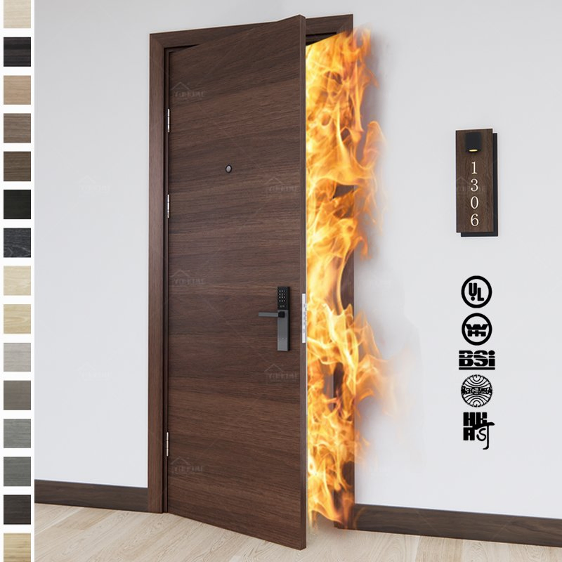 China Top Manufacturer Prehung Interior Doors Hotel Guest Room A60 Fireproof Door Canada Standard Fire Rated Doors Wood Ulc S104 Fire Doors and Fire Frame