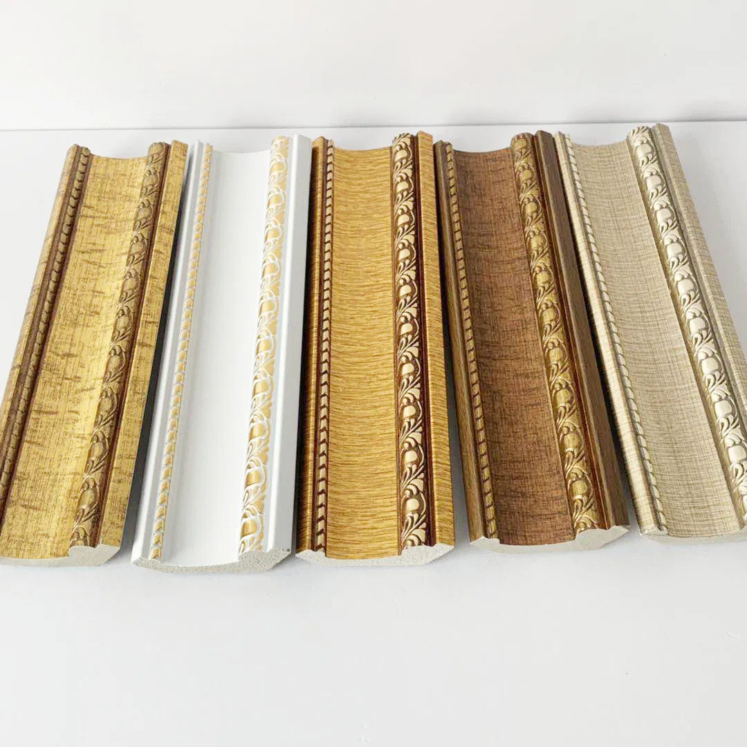 New Arrival Decorative Frame Crown Moulding PS White Golden Wall Ceiling Frame Moulding Crown Molding