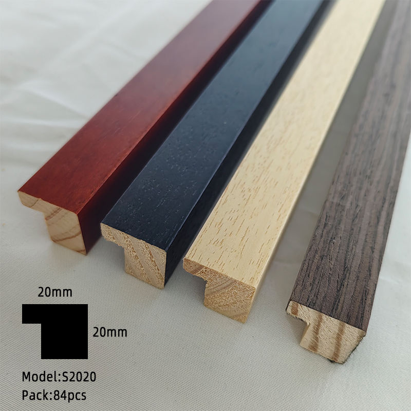 China Factory Customized Size 15X28 20X30 20X20 20X40mm Matte Paint Solid Wood Moulding Pine Oak Real Wood Photo Frame Profiles