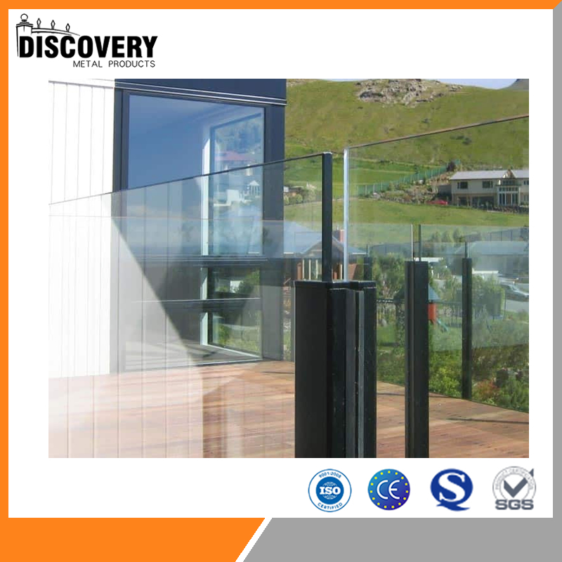 6mm Tempered Balcony Aluminum Stair Handrail Stainless Steel Railing Decking Decorative Indoor Staircase Glass Balustrade