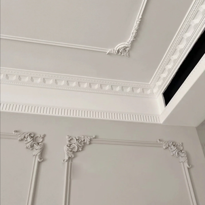 Factory Hot Sell Polyurethane Chair Rail Moulding Carved Flat Moulding for Wall Decor