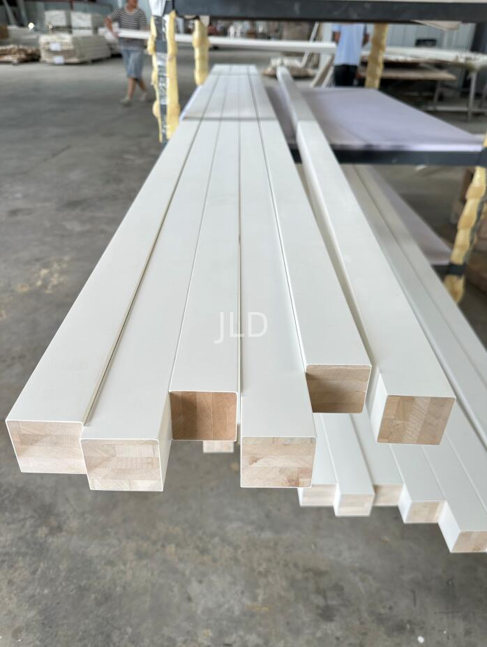 White Primer Square Casing Solid Wood Moulding Pine Fj Window Casing