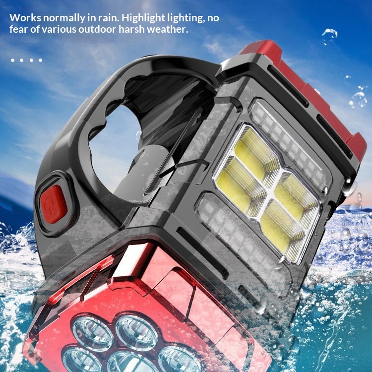 Outdoor Solar LED Lamp Multifunctional Portable USB Rechargeable Dual Light Source Searchlight Strong Flashlight Camping Night