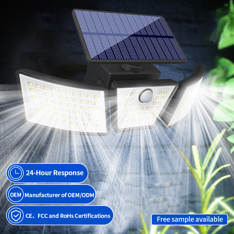 IP65 Waterproof 6000K Daylight LED Solar Outdoor Wall Light with Long Strip Shape and Sensor for House Deck Fence Garden