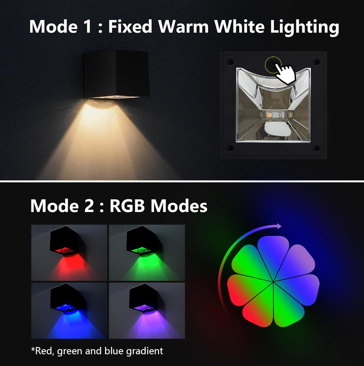 Solar Wall Lights Fence Light LED Waterproof Outdoor Garden Modern Sconce Atmosphere Night Lighting Home Exterior Up Auto Sensor