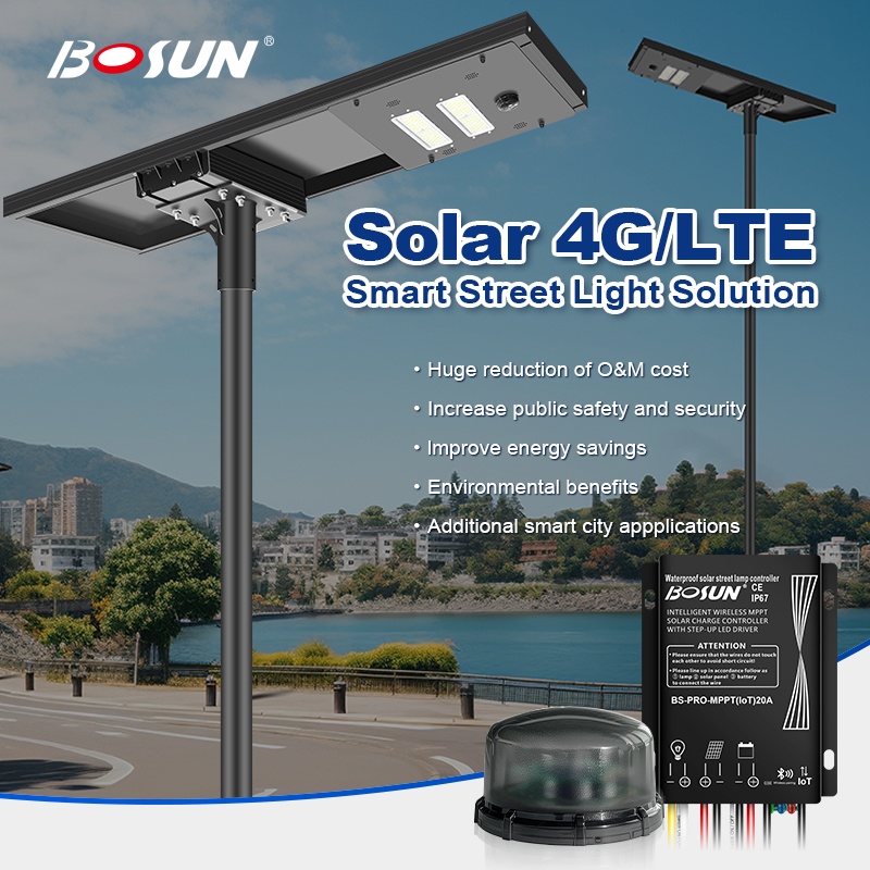 BOSUN High Quality Smart Lighting Solar Street Light Wireless Controller With 4G/LTE Solution