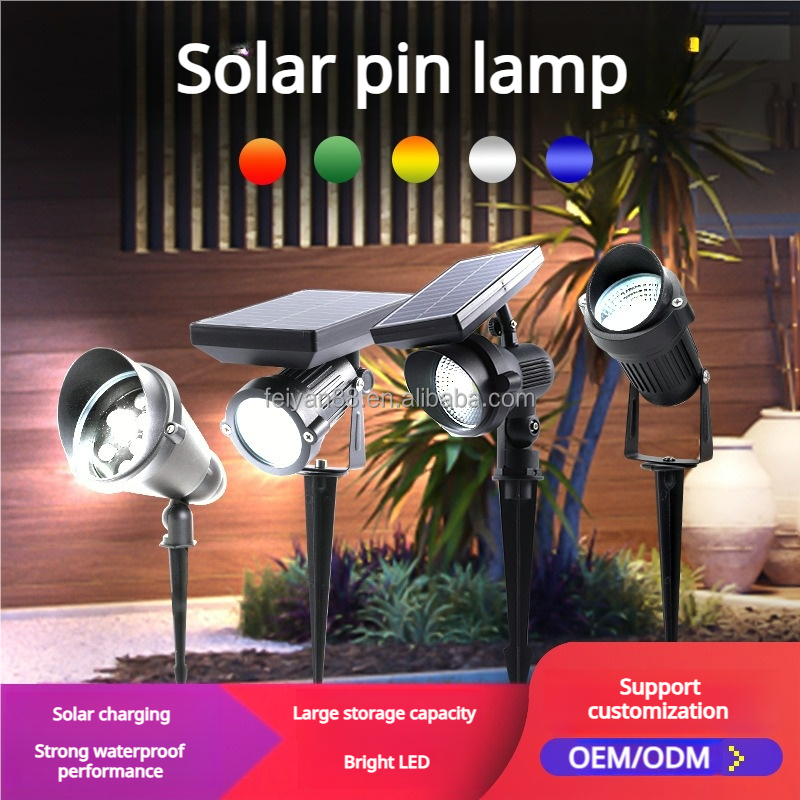 RGB Colorful 5W 24V Aluminum Waterproof IP65 Outdoor Garden LED Solar Light Landscape Spot Light Dimmable