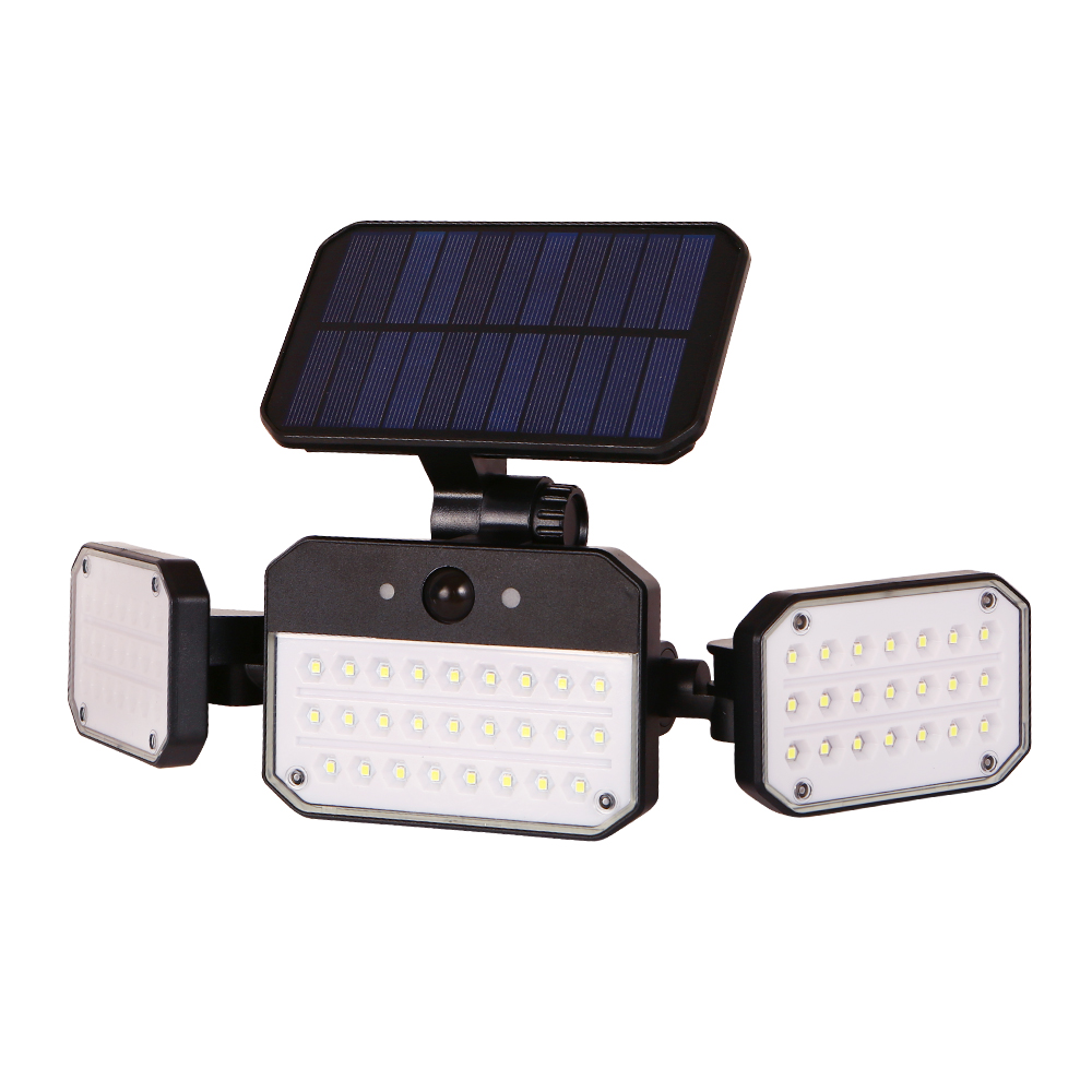 3 Adjustable Heads IP68 Waterproof Solar Lights Outdoor LED High Brightness Cordless Solar Motion Sensor Lights