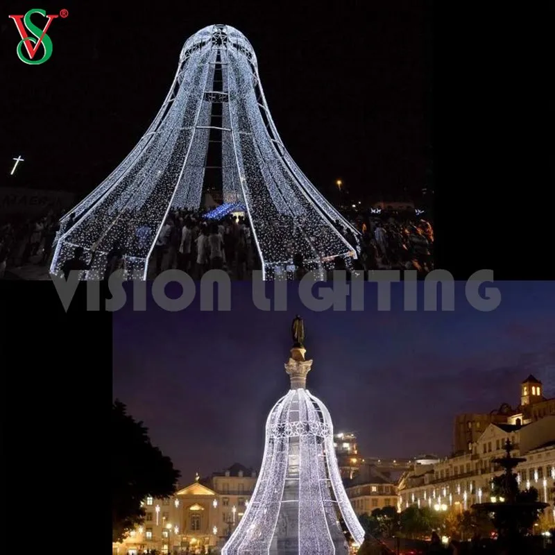 LED Christmas Bell Motif Decoration Lighting for Outdoor Commercial Use