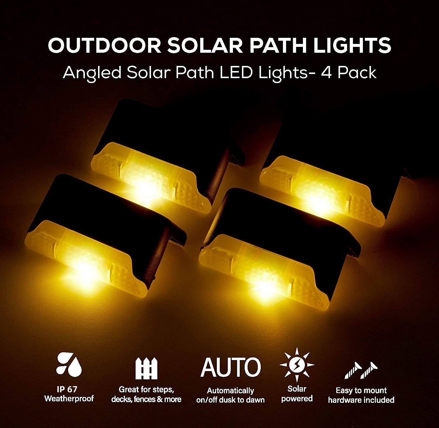 Waterproof Solar Powered Fence Lights Outdoor Deck Light Led Step Lights Stair Solar Garden Lamp