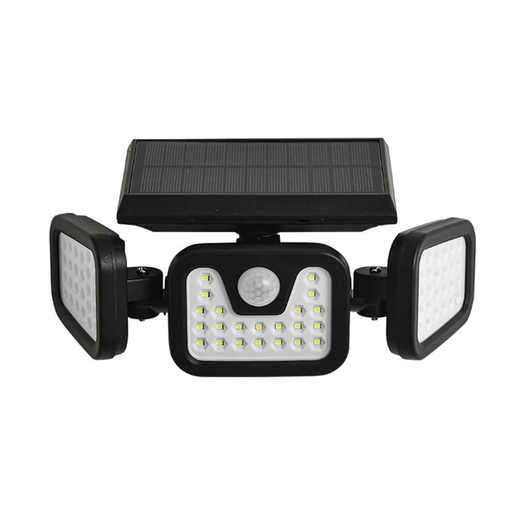 OVO-020 Solar Motion Sensor LED Wall Lamp 3 Flexible Heads Rotatable 3 Modes IP65 Waterproof Outdoor Garage Garden Lighting