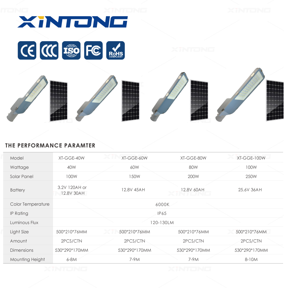 XINTONG Ip67 80w 100w 150w High Quality Split Solar Street Light