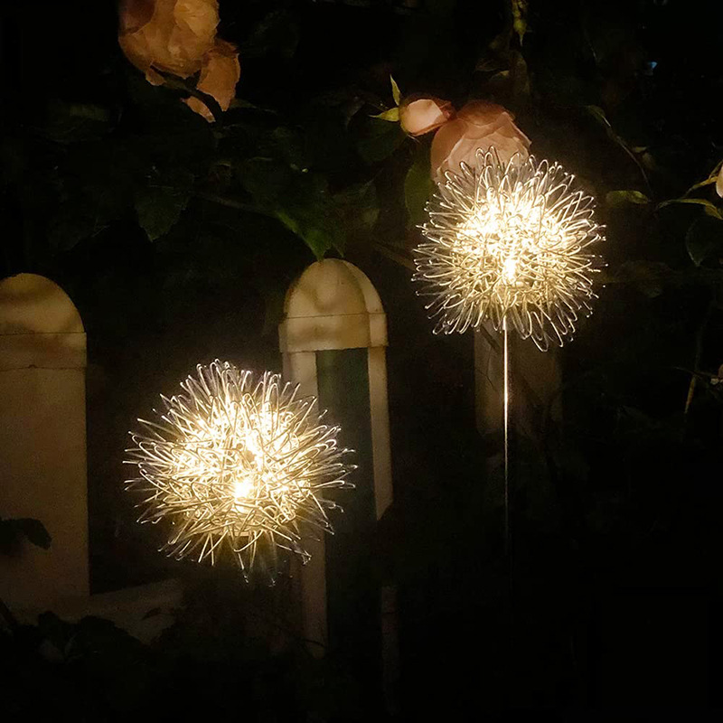 Dailu Outdoor Waterproof Landscape Decoration Lighting Color-Changing Solar Flower Led Dandelion Garden Lights