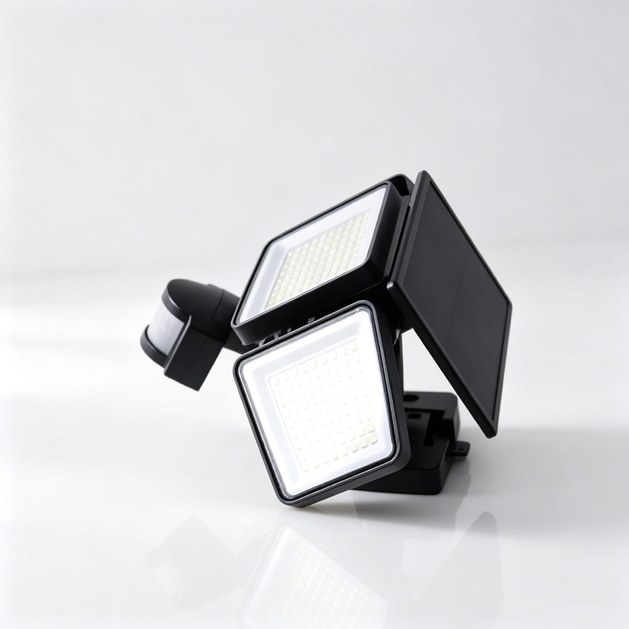 New Solar Motion Sensor Lights 302 LED 3 Heads Wide Angle Flood Light Solar Wall Lights for Outdoor Garden