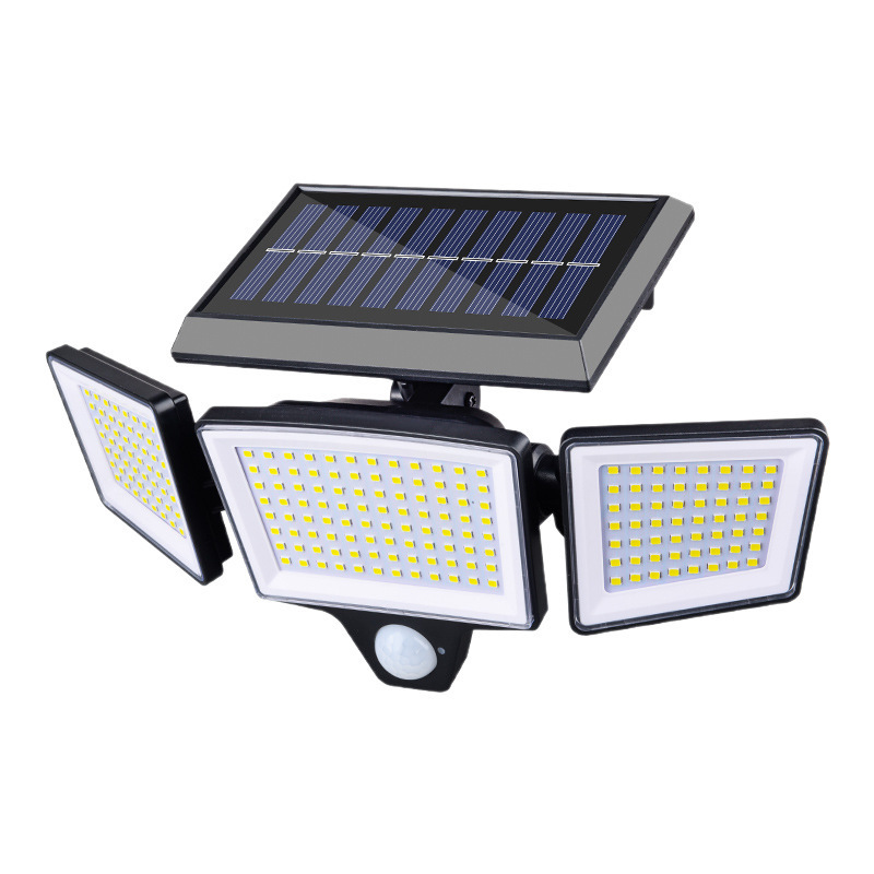 Solar LED Wall-Mounted Flood Light with Human Body Induction and Motion Sensor for Garden Outdoor Use