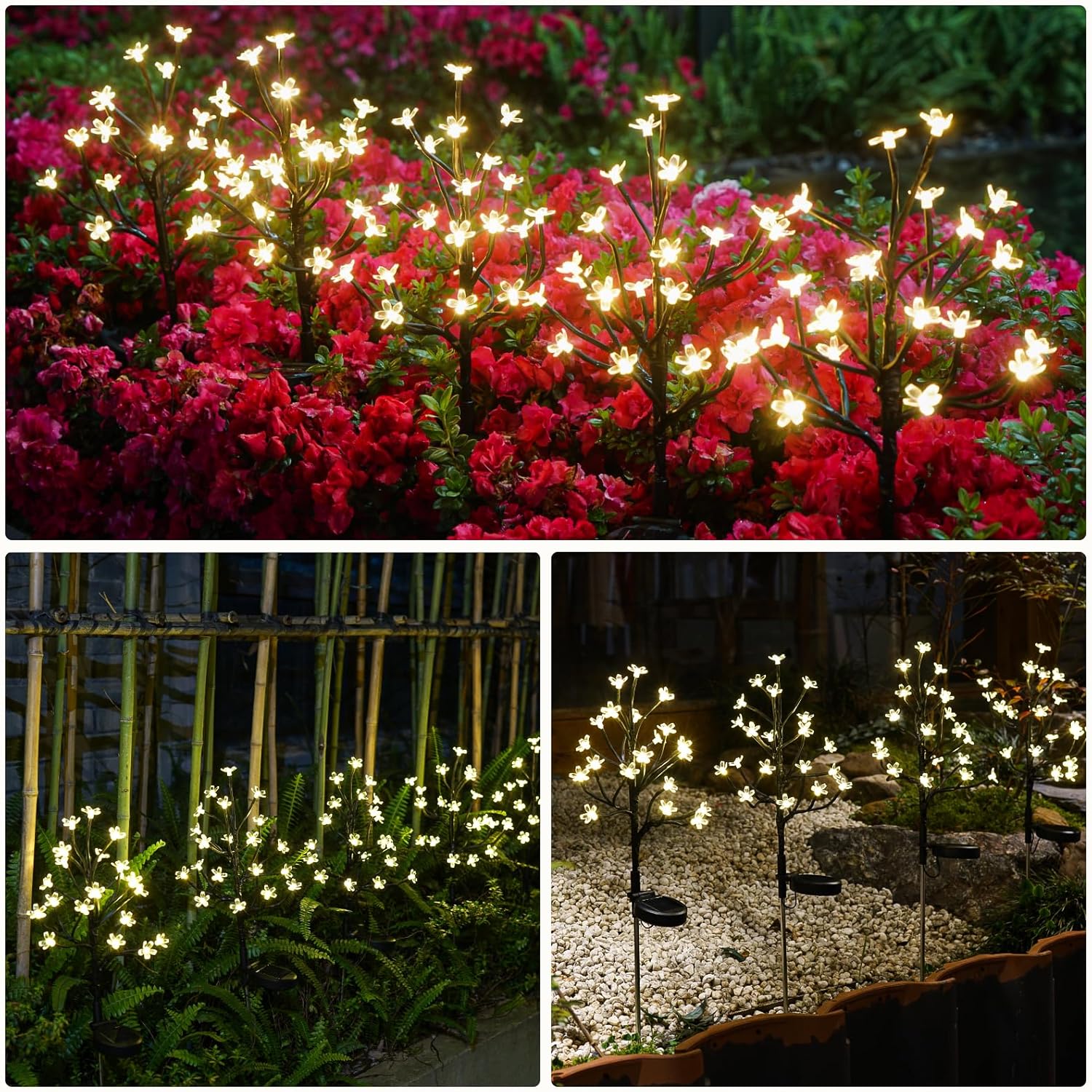 Plastic Solar Powered Garden Lights Fairy Design Waterproof 2 Pack 40 LED Outdoor Decor For Yard Patio Pathway