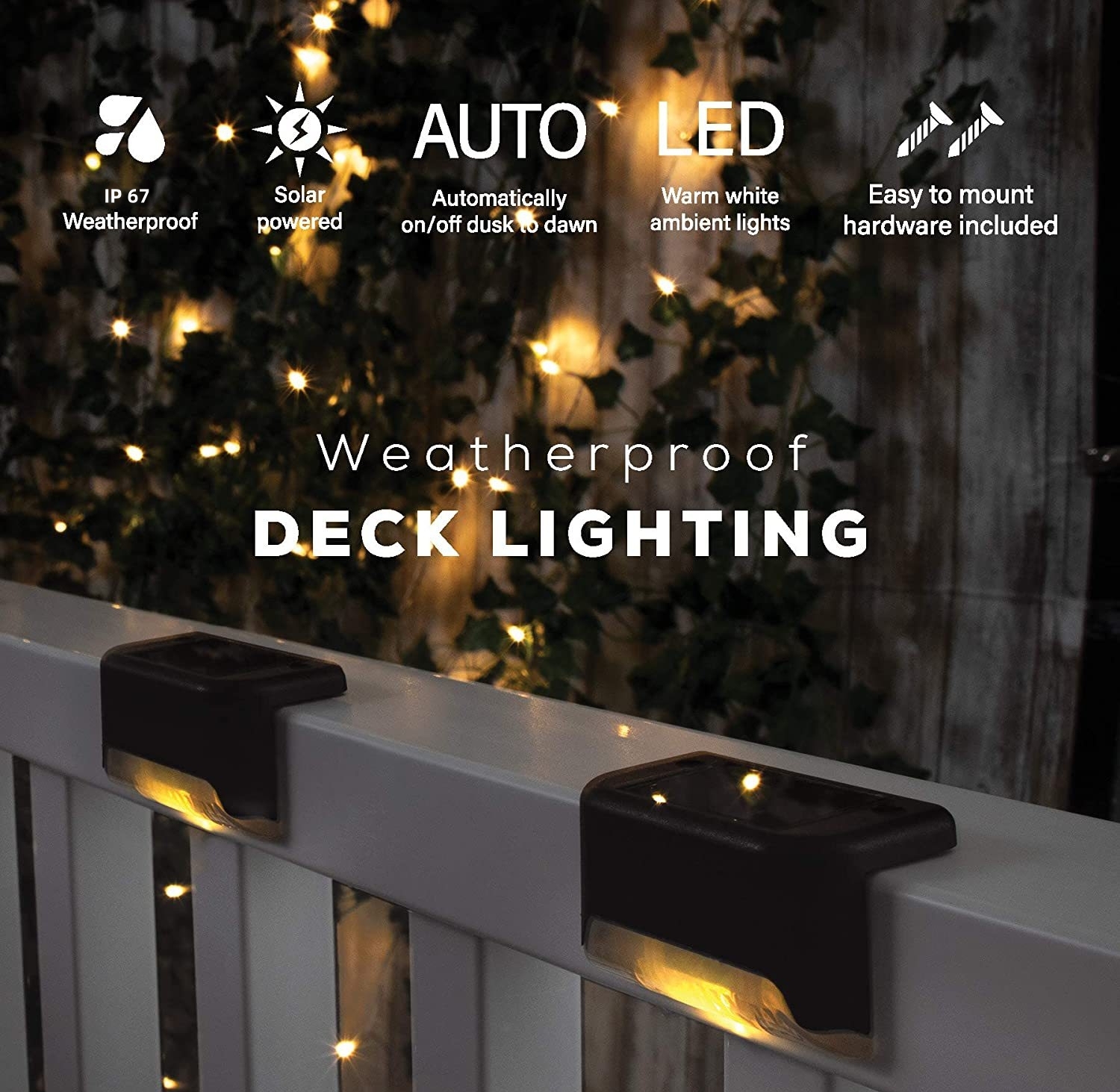Waterproof Solar Powered Fence Lights Outdoor Deck Light Led Step Lights Stair Solar Garden Lamp