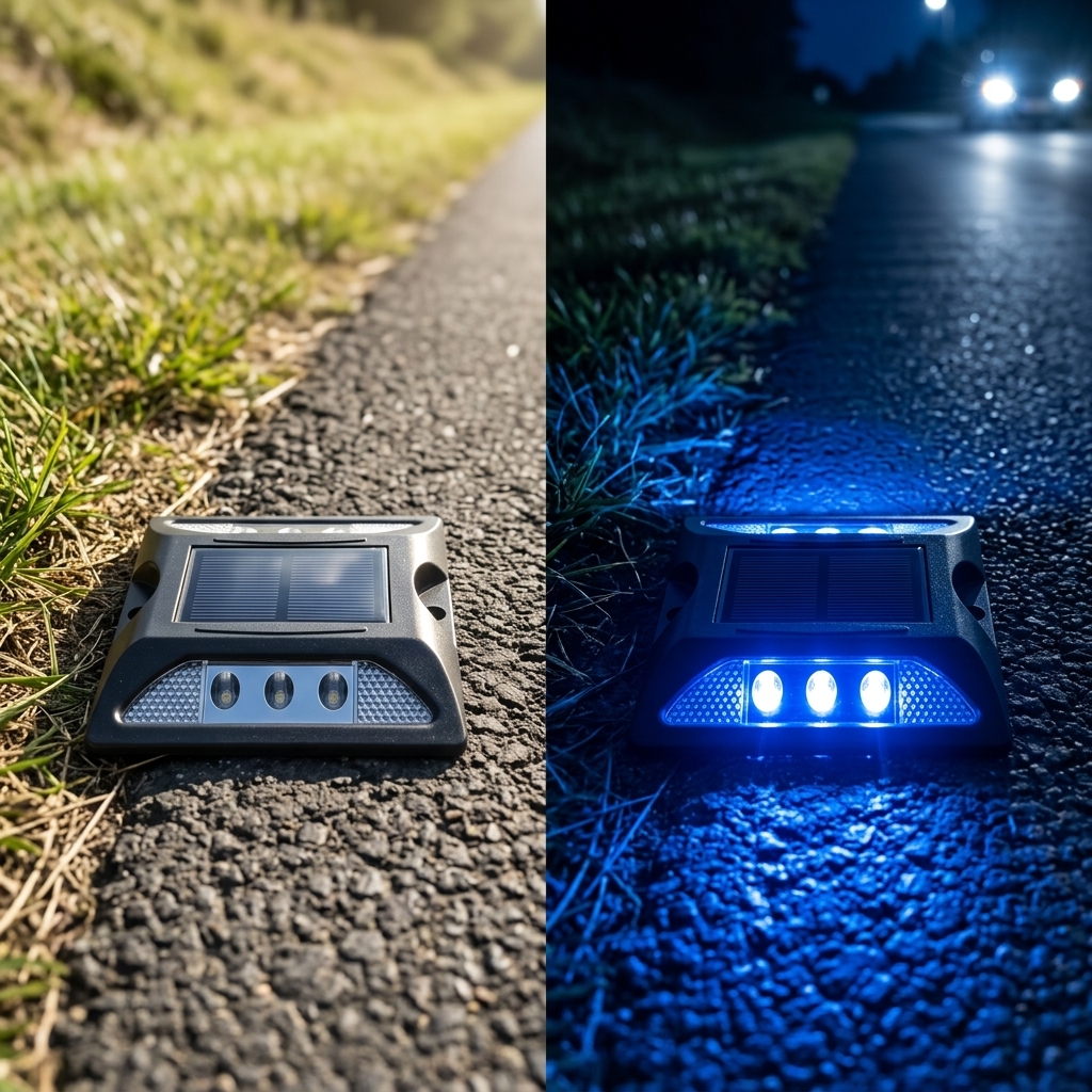 High Brightness 6 Led Double Sided Solar Road Stud Warm White IP68 Waterproof Warning Light For Garden Driveway Pathway Highway