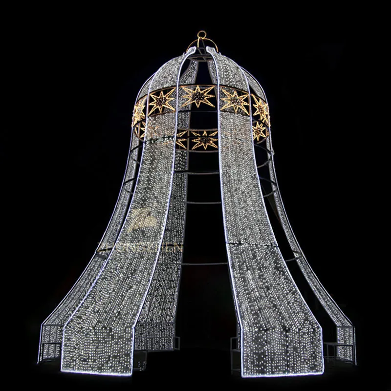 LED Christmas Bell Motif Decoration Lighting for Outdoor Commercial Use