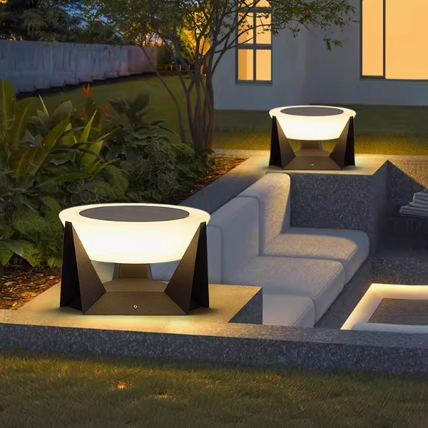 Garden Solar LED Column Light with IP65 Waterproof Post Cap Lamps Outdoor Lawn Wall Lights Led Pillar Decoration