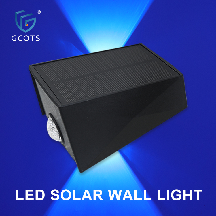GCOTS Waterproof Outdoor Waterproof Deck Wall Lamp Led Solar Luminous Lighting Wall Lights For Garden Fence Exterior Wall