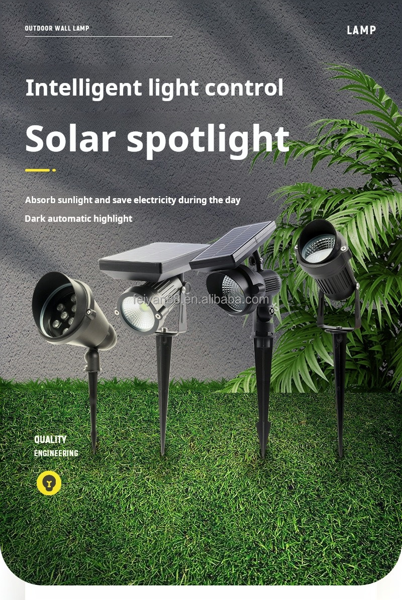 RGB Colorful 5W 24V Aluminum Waterproof IP65 Outdoor Garden LED Solar Light Landscape Spot Light Dimmable