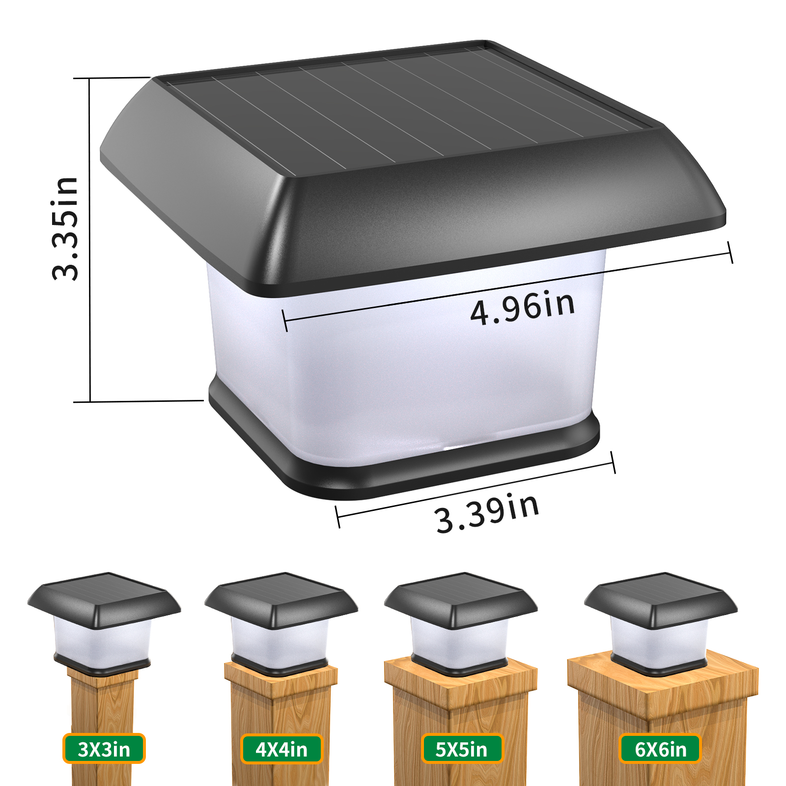 Solar Post Light Detailed Style 7