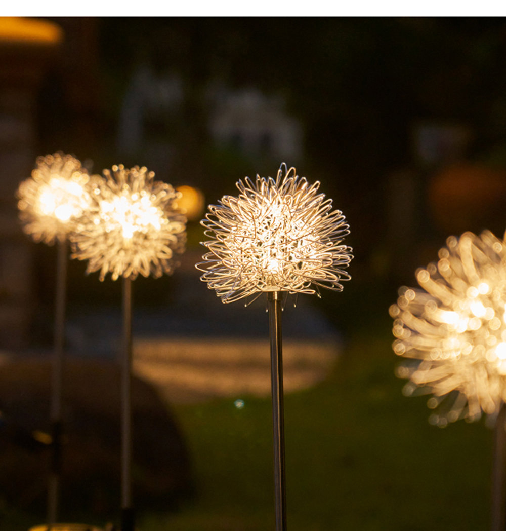 Dailu Outdoor Waterproof Landscape Decoration Lighting Color-Changing Solar Flower Led Dandelion Garden Lights