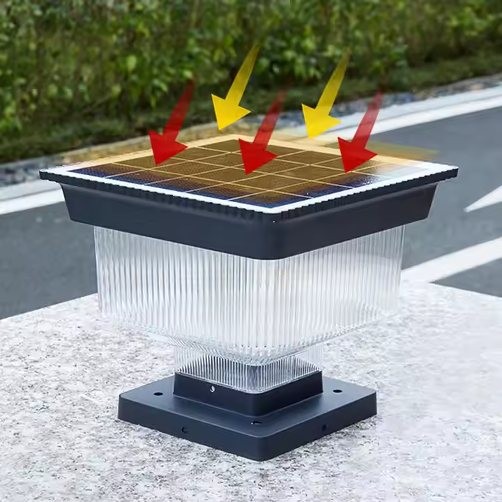 Modern Design IP65 Waterproof Aluminum Solar Pillar Gate 3 Color LED Garden Post Cap Light ETL Certified Dimmable Outdoor