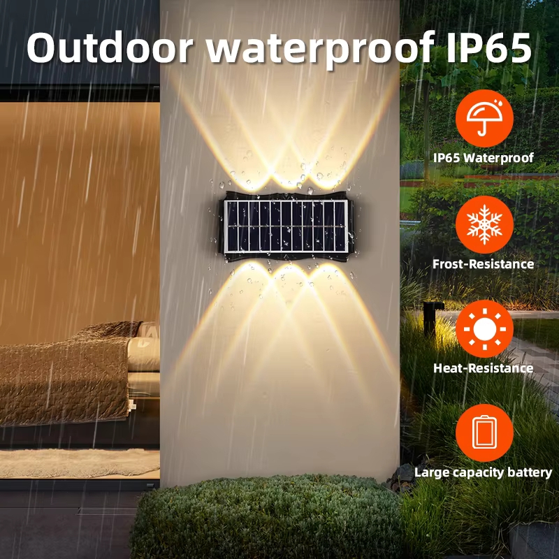 Modern Motion Sensor Security Energy Emergency Waterproof Garden Solar Home Light, LED Powered Outdoor Wall Lamp
