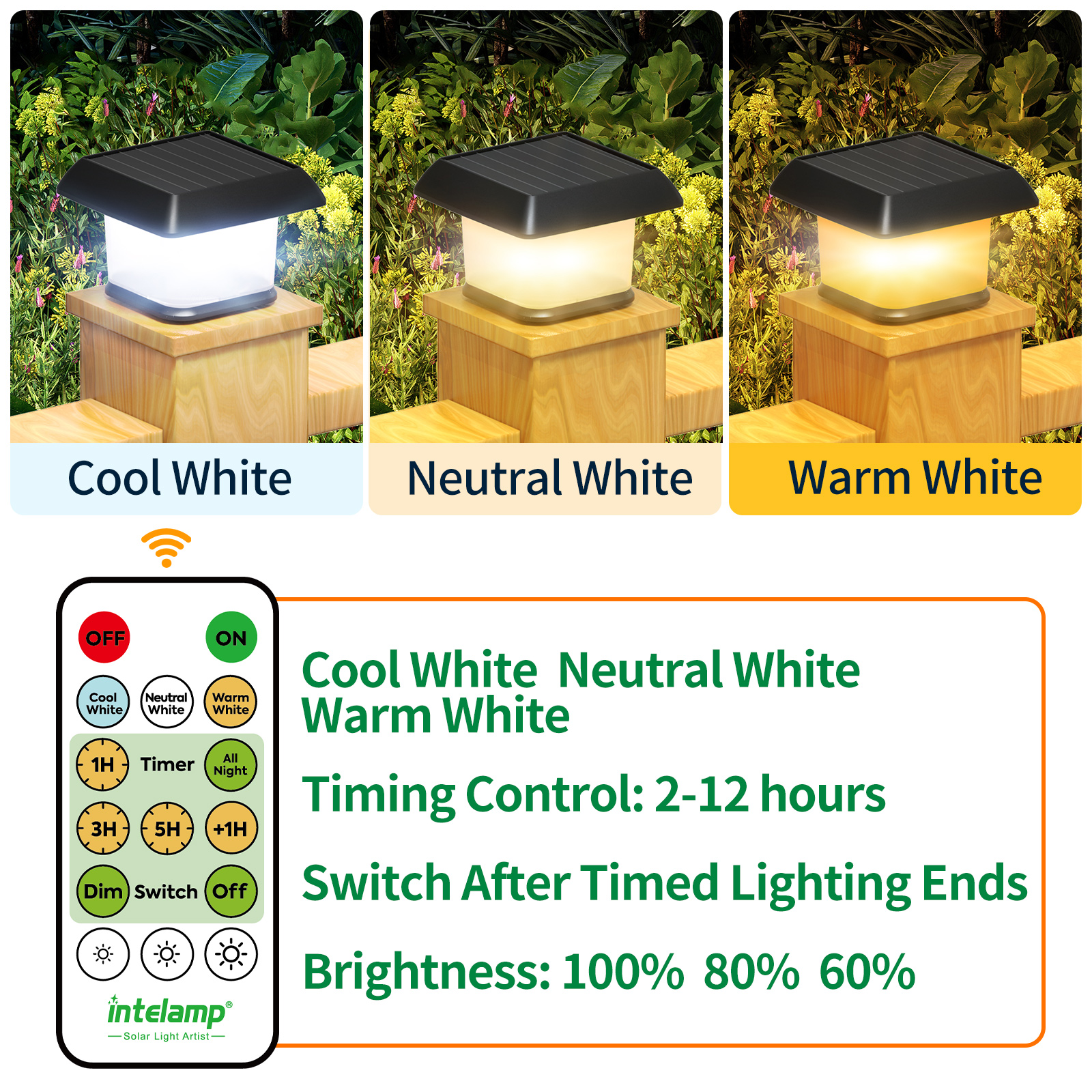 Solar Post Light Detailed Style 4
