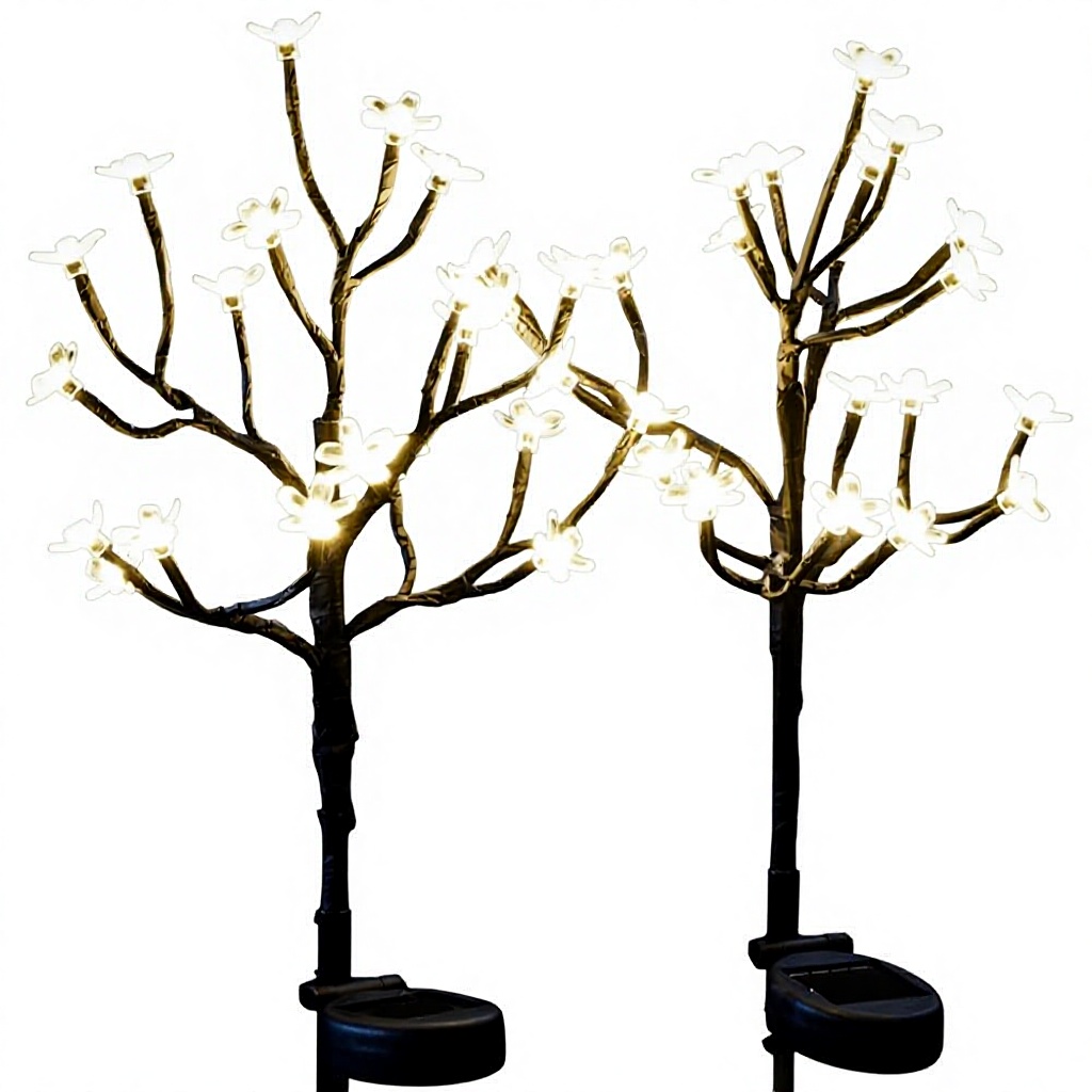 Plastic Solar Powered Garden Lights Fairy Design Waterproof 2 Pack 40 LED Outdoor Decor For Yard Patio Pathway