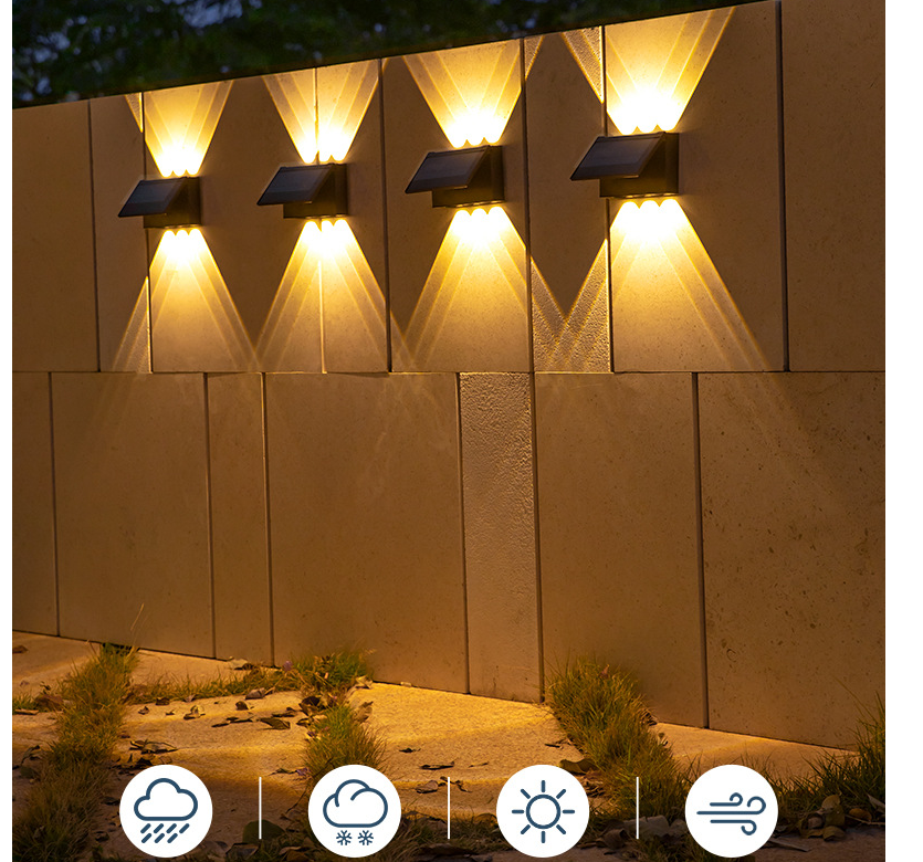 GOOD QUALITY New Solar Wall Lights LED Outdoor Garden Villa Courtyard Wall Decoration up and Down Glow Lamp Wash Wall Lamp