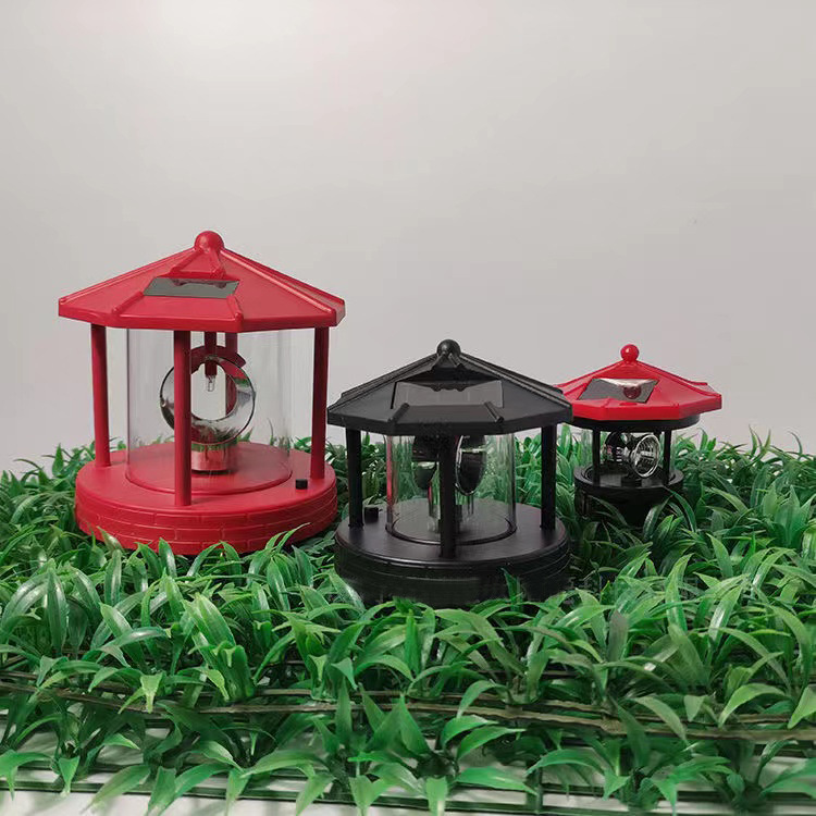 New Solar Rotating Lighthouse Beacon LED Lights Pastoral Design For Outdoor Garden Courtyard Lawn Balcony Decoration
