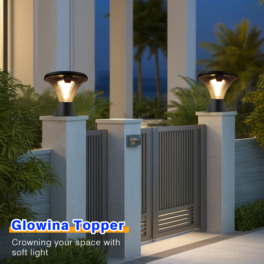 8W Modern LED Solar Powered Outdoor Garden Fence Pillar Light IP65 Rating Gate Post &amp; Solar Lamp