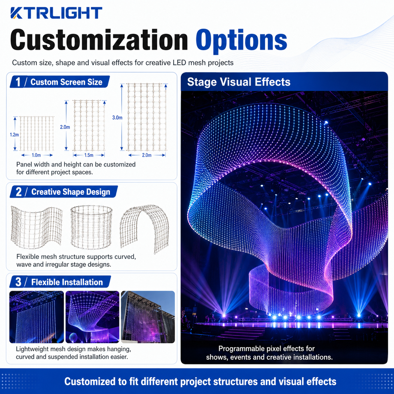 P20 Outdoor Flexible LED Mesh Screen IP68 Waterproof Transparent Building Media Facade Pixel Grid Display