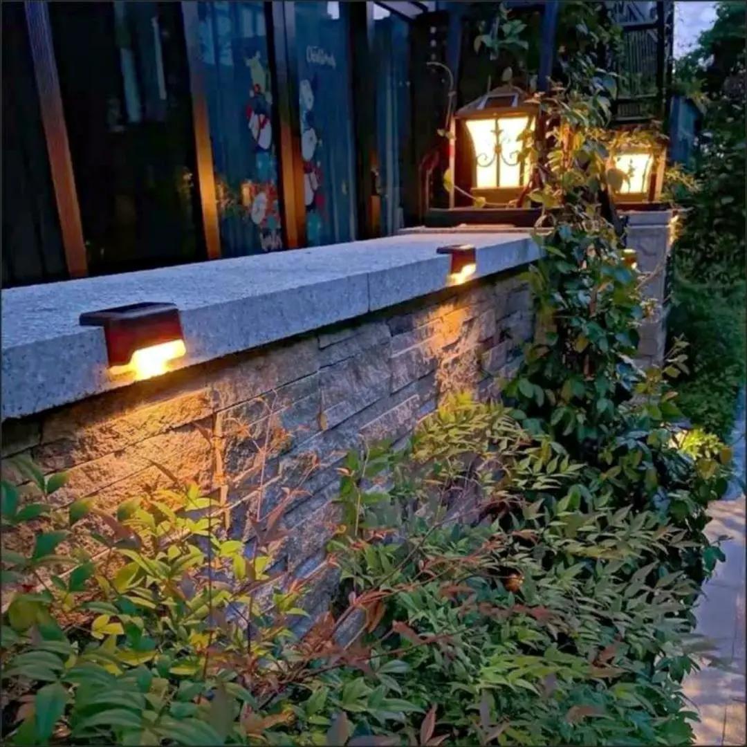 LED Gardening Waterproof Solar Panel Garden Smart Patio Led Light Wall Lamps Outdoor Fence Post Led Deck Yard Stair Step Light
