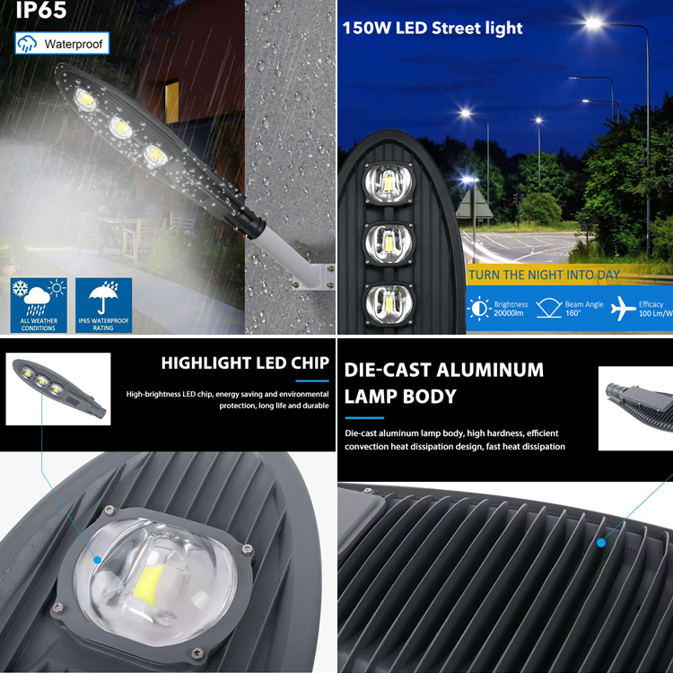 Hot Selling Street Lamps 50w 100w 150w 200w 250w Outdoor Photocell Sensor Manufacturer Led Street Lights