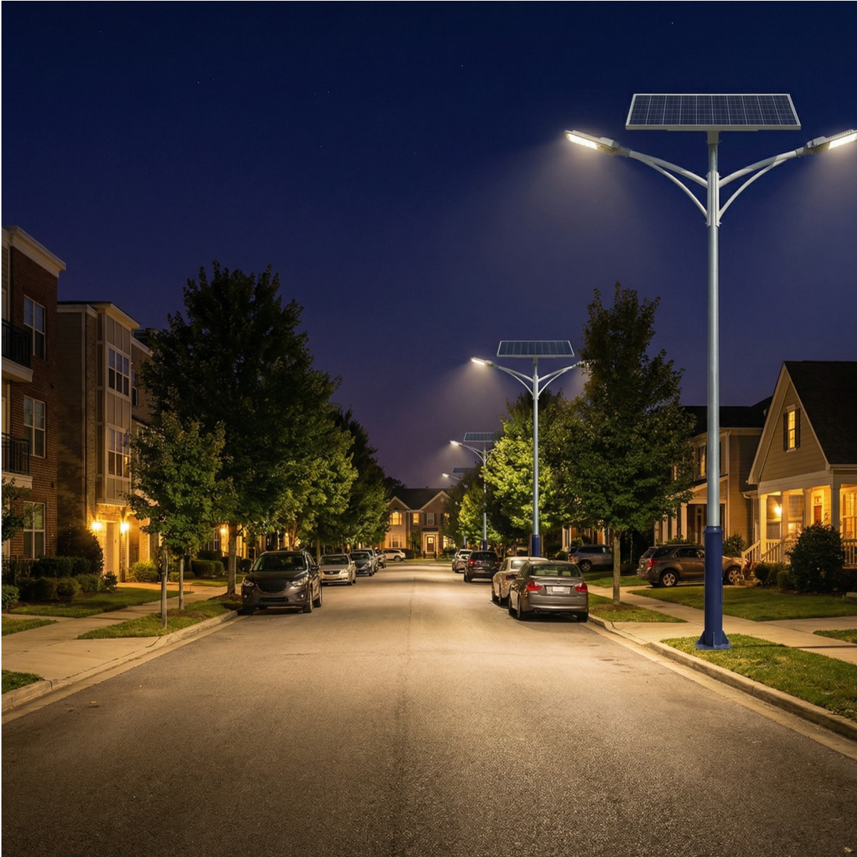 HUADENG Split Type Double Arm Solar Street Light IP65 Highway Outdoor Waterproof LED Street Lamp with Solar Panel