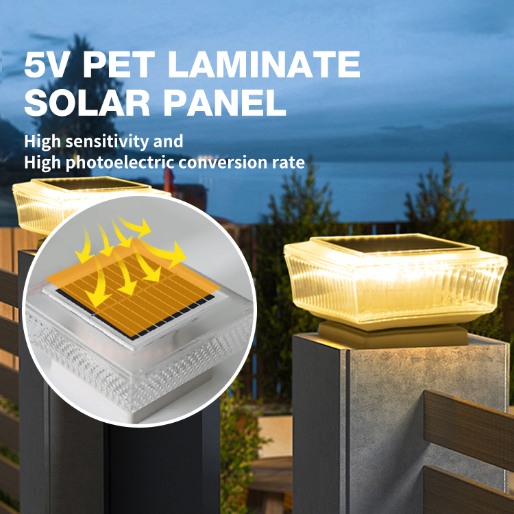 Auto Light Control Weatherproof IP65 Warm White LED Solar Pillar Light for Driveway &amp; Hotel Waterproof Design