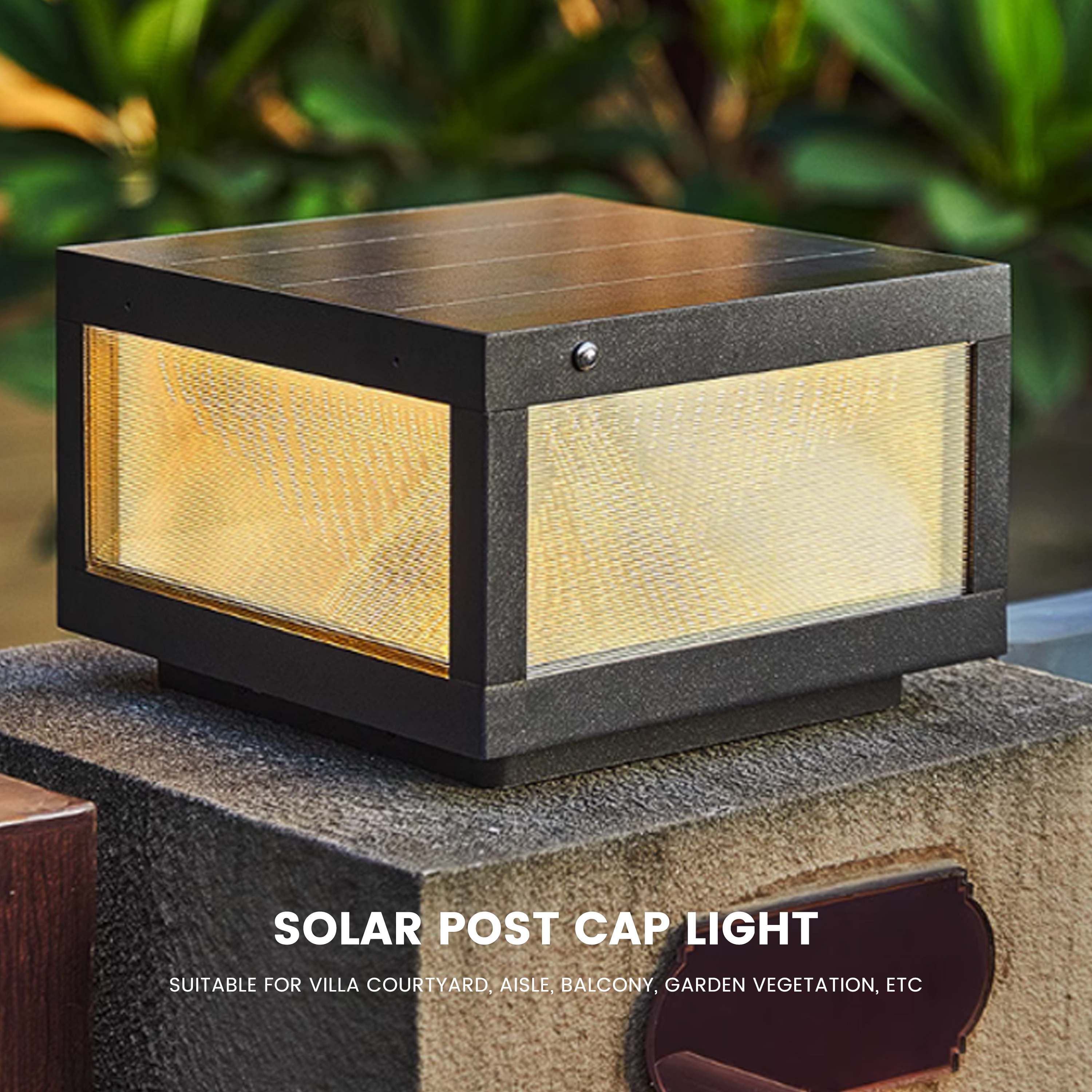 2026 Newly Outdoor LED Solar Pillar Lamp Waterproof Garden Road Top Fence Post Landscape Lighting with Battery Power Supply
