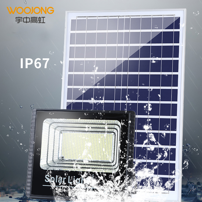 WOOJONG 2026 Hot Sell IP65 Outdoor Using Waterproof Solar Flood Light 150 Solar Led Floodlights for Garden