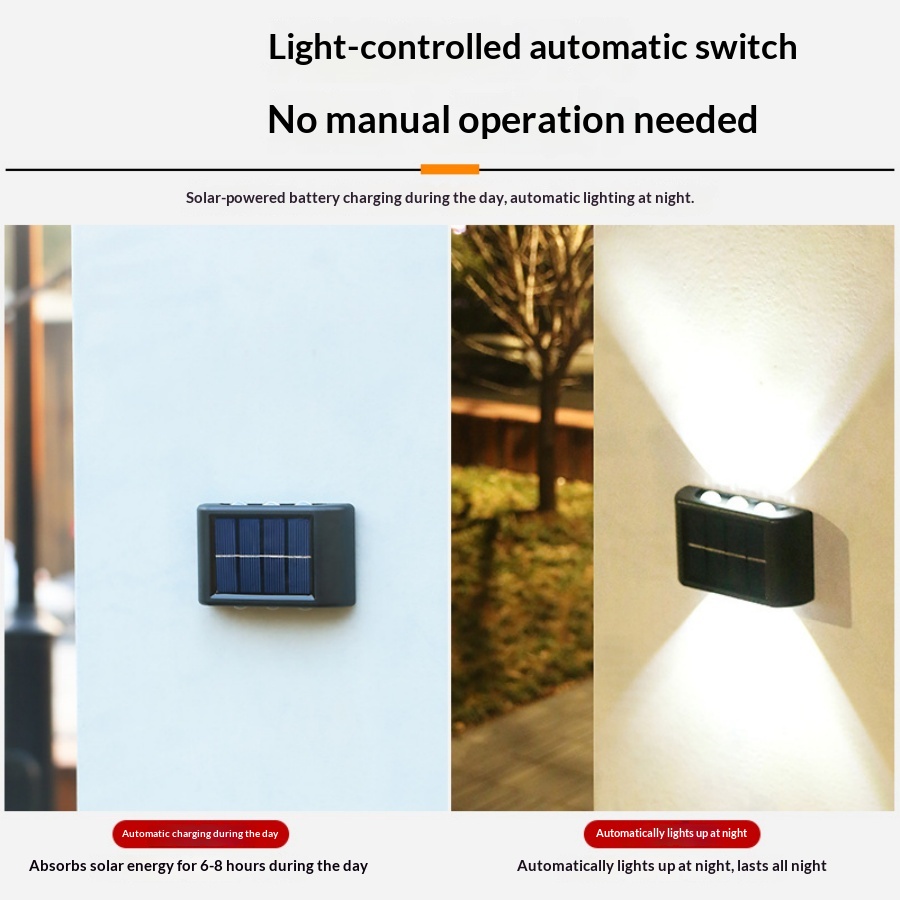 Solar-powered Wall-mounted Light for Outdoor Use - Waterproof and Luminous Wall Lamp