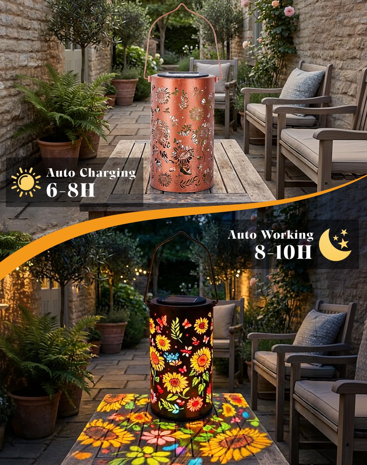 Colorful Sunflower Glow Solar Garden Lantern 2026 Waterproof Outdoor Solar Powered Hanging Light For Garden Patio Pathway