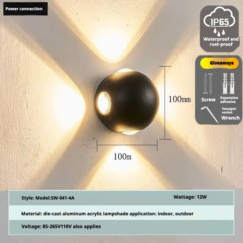 Modern Outdoor &amp; Indoor LED Wall Light IP65 Up And Down Waterproof Wall Lamp For Home Decor Mounted Garden