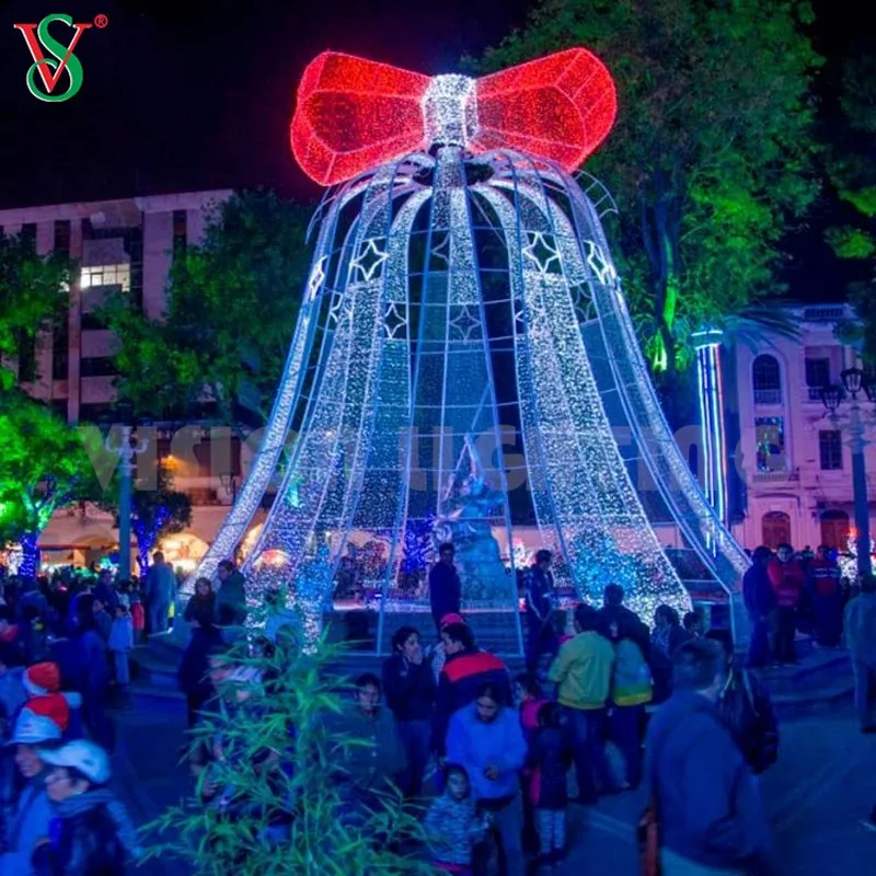 LED Christmas Bell Motif Decoration Lighting for Outdoor Commercial Use