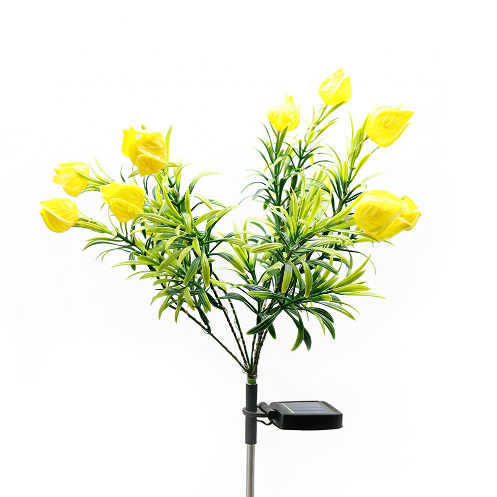 Solar-powered Gardenia Flower Lamp Outdoor LED Garden Decoration Lawn Light Spike Atmosphere Light